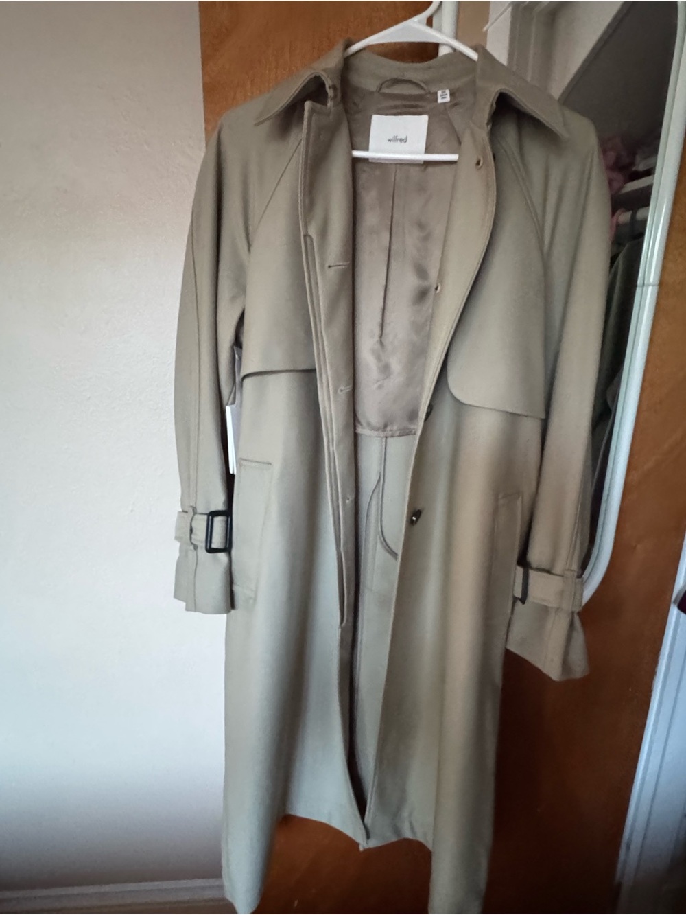 Wilfred Khaki Trench Coat with Buckle Cuffs /WOOL/NWT